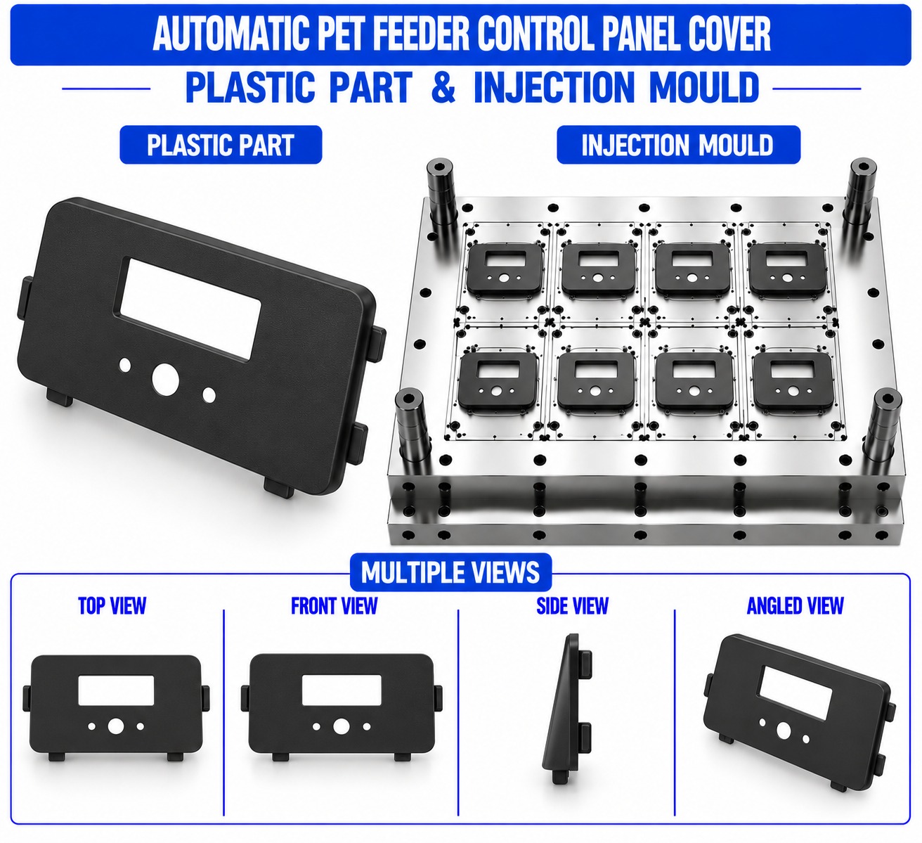 Automatic Pet Feeder Plastic Control Panel Cover Mould and Moulding Service